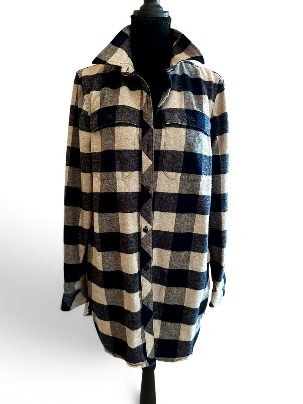 L.L.Bean Signature Buffalo Plaid Chamois Flannel Shirt Jacket M